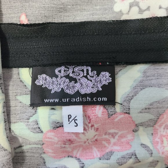 EUC DISH Asian Inspired Black Floral Y2K Sundress with Cherry Blossoms & Kanji - Picture 6 of 6